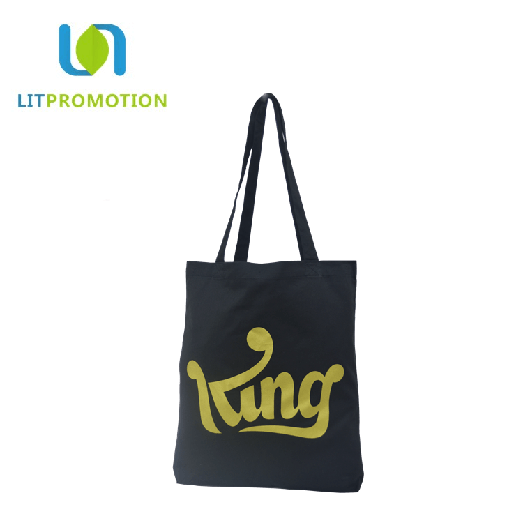 2017 cheap promotional custom logo cloth shopper standard size tote cotton bag