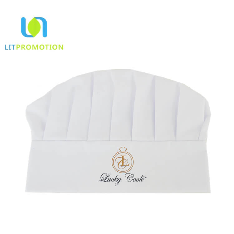 2017 promotional white cheap printed cook cotton chef hat