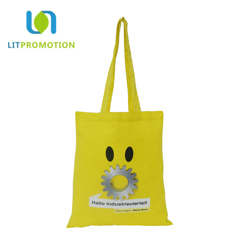 2017 cheap promotional custom logo cloth shopper standard size tote cotton bag