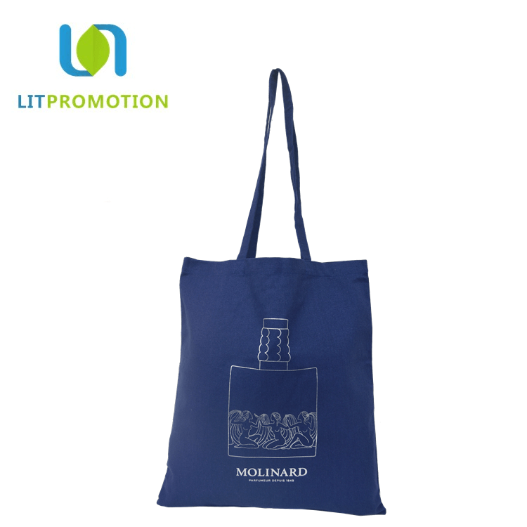 2017 cheap promotional custom logo cloth shopper standard size tote cotton bag