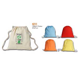 Basic Cotton Drawstring Backpack