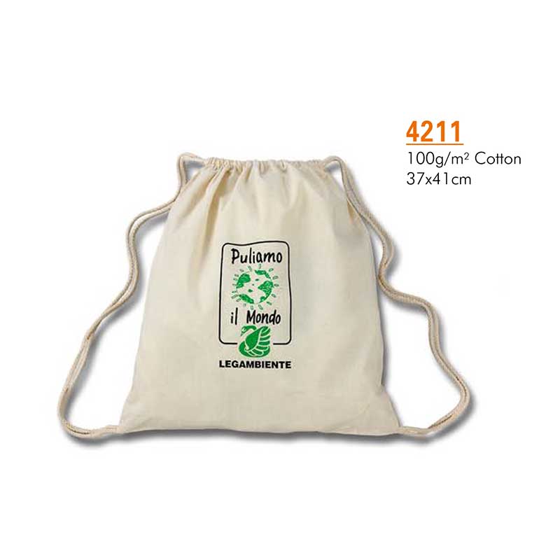 Basic Cotton Drawstring Backpack