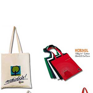 Basic Cotton Shopping Bag Long Handle