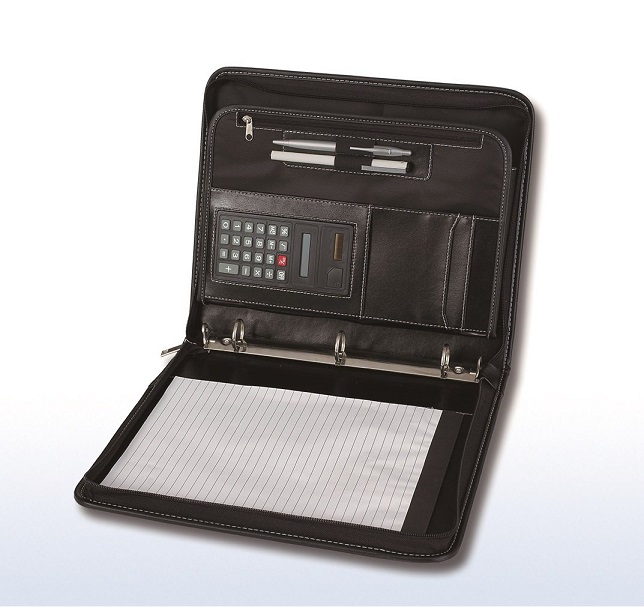 DOCUMENT FOLDER WITH HANDLE AND RING